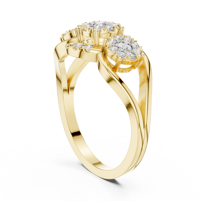 Aurevienne Triple Bloom Diamond Ring