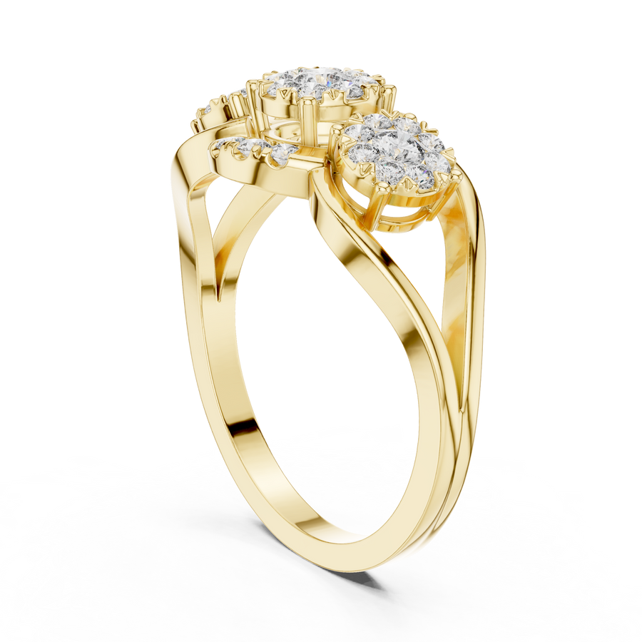 Aurevienne Triple Bloom Diamond Ring