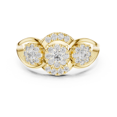 Aurevienne Triple Bloom Diamond Ring