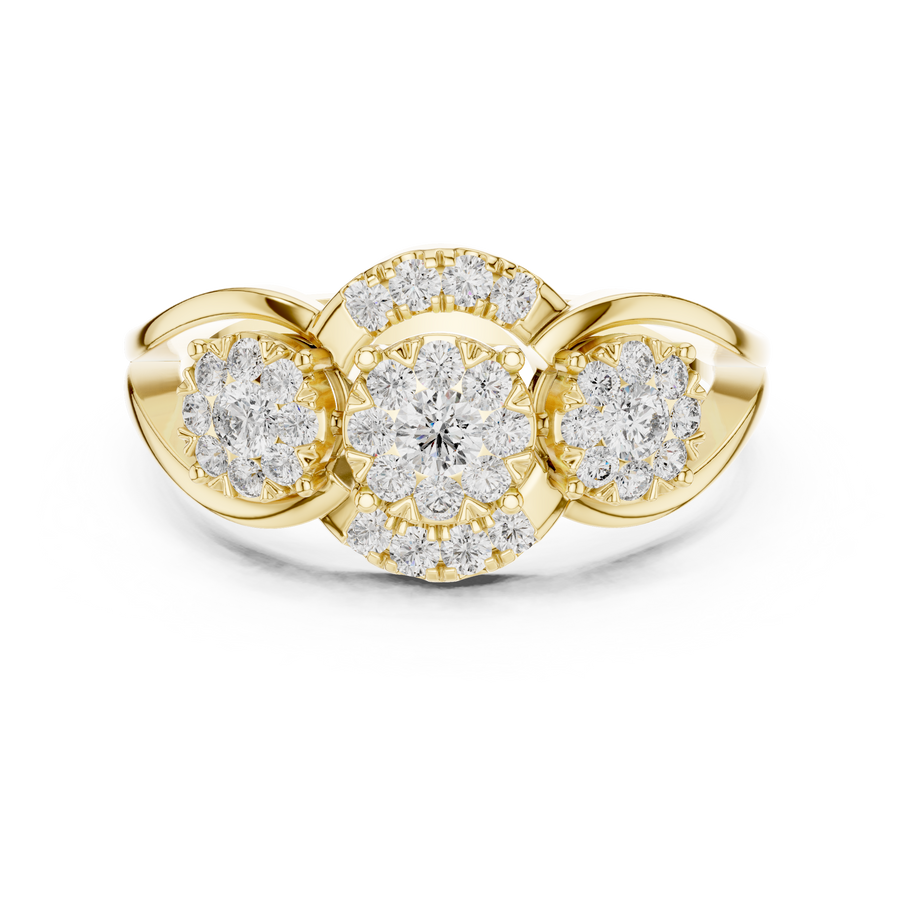 Aurevienne Triple Bloom Diamond Ring