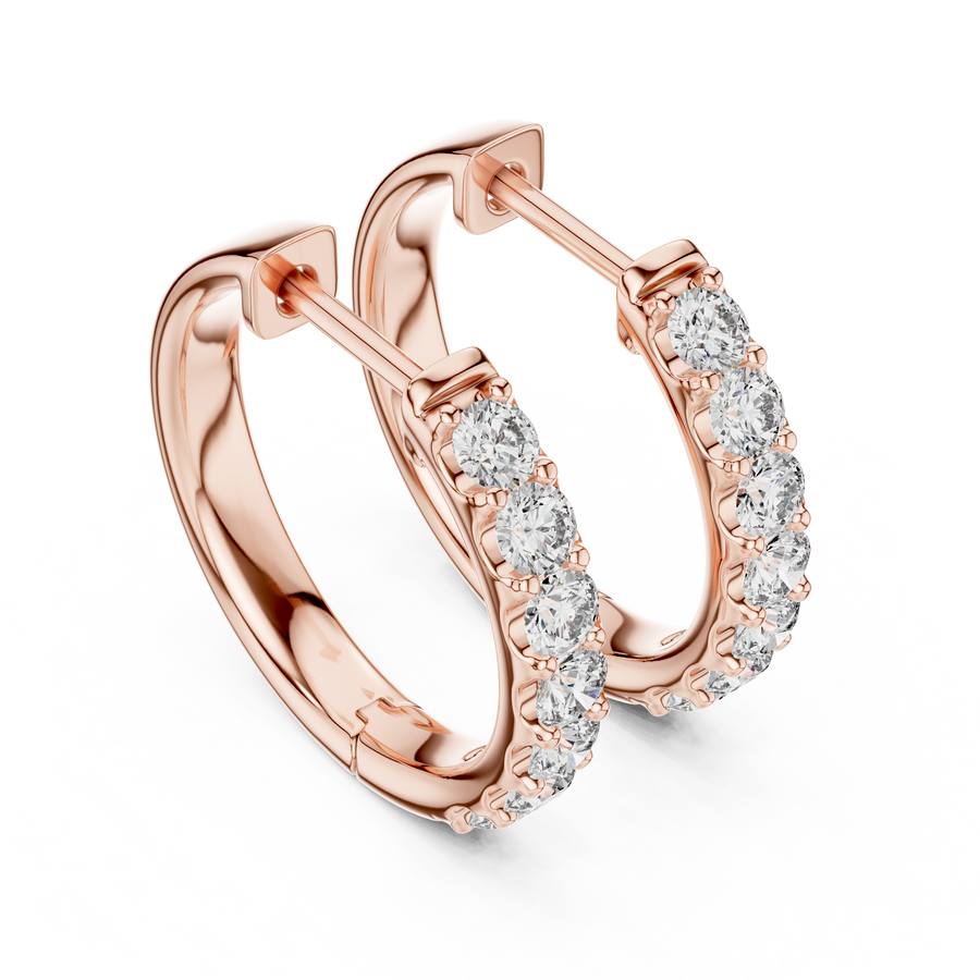 Virelia 2.30 mm Diamond Hoop Earrings
