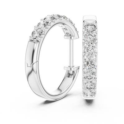 Virelia 2.30 mm Diamond Hoop Earrings