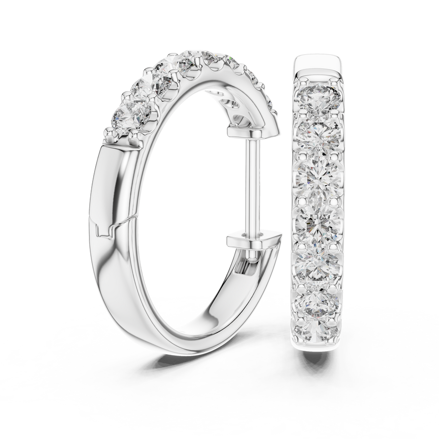 Virelia 2.30 mm Diamond Hoop Earrings