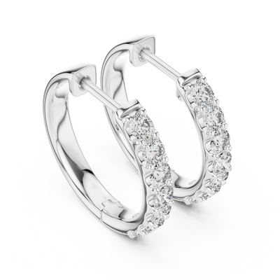 Virelia 2.30 mm Diamond Hoop Earrings