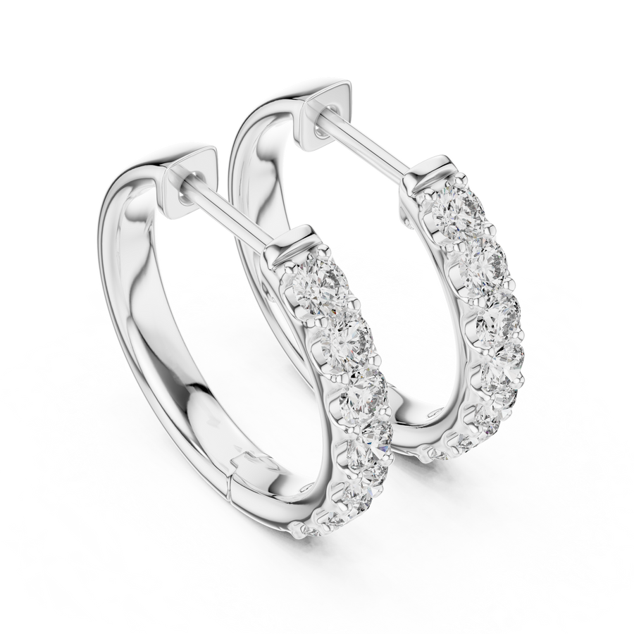 Virelia 2.30 mm Diamond Hoop Earrings