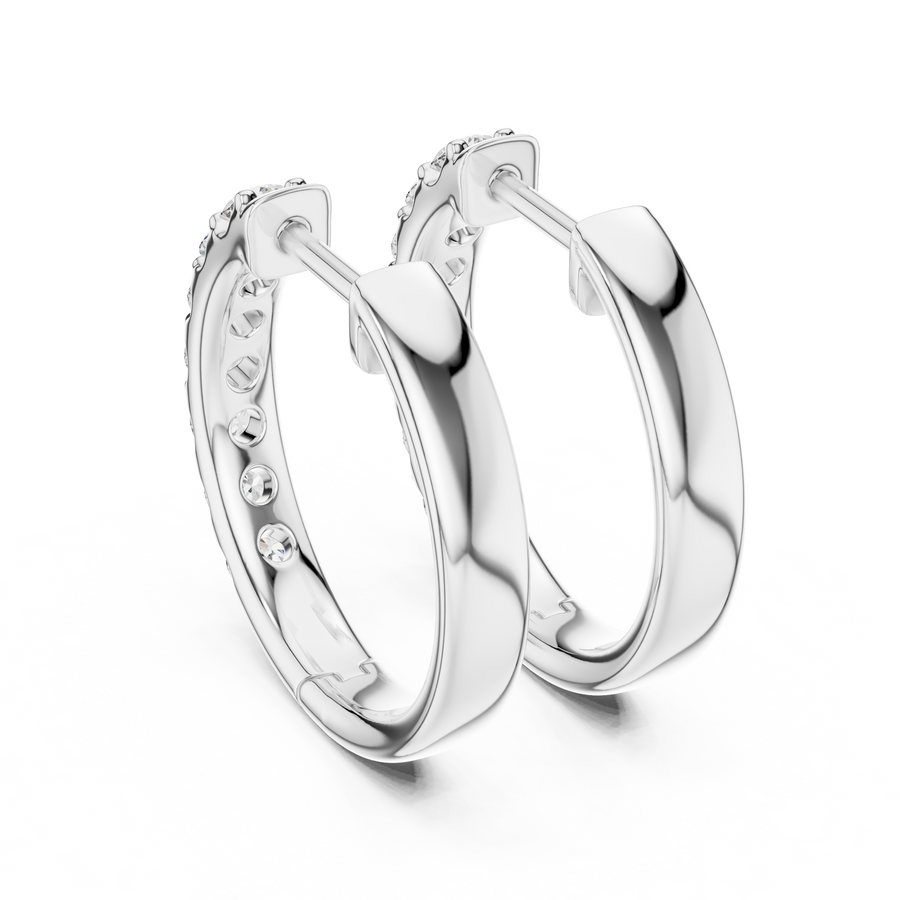 Virelia 2.30 mm Diamond Hoop Earrings