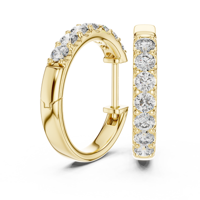 Virelia 2.30 mm Diamond Hoop Earrings