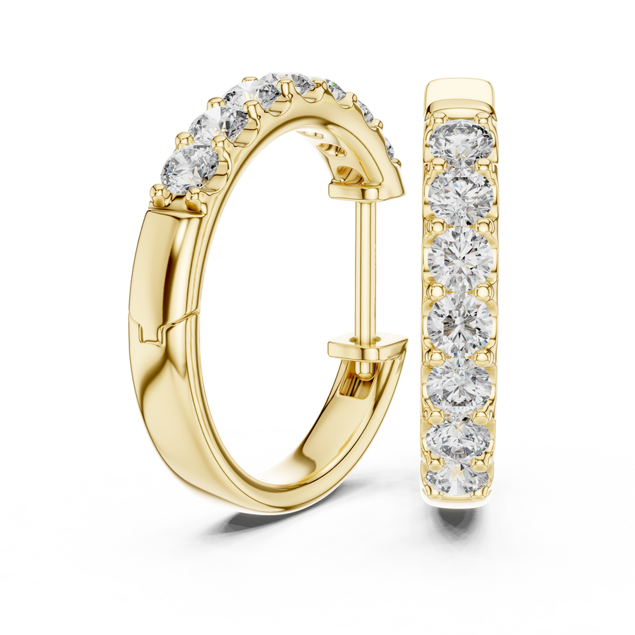 Virelia 2.30 mm Diamond Hoop Earrings