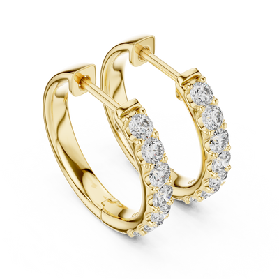 Virelia 2.30 mm Diamond Hoop Earrings