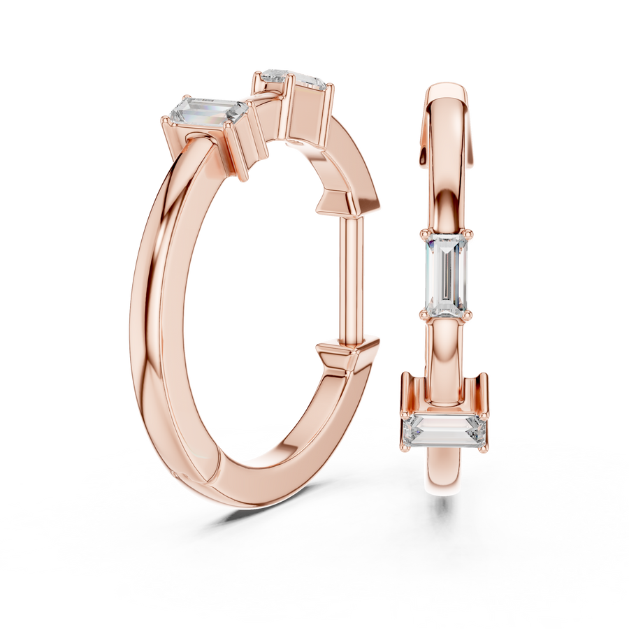 Maevira 2.5 × 1.25 mm Baguette Diamond Earrings