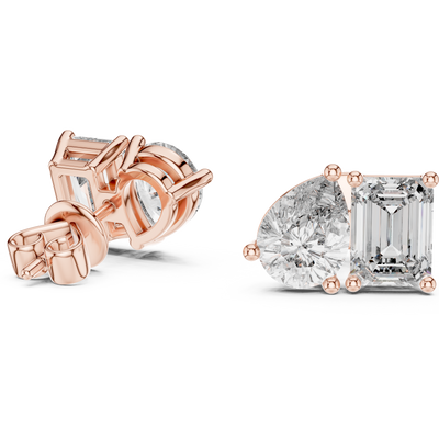 Nerissa Pear & Emerald-Cut  Diamond Earrings