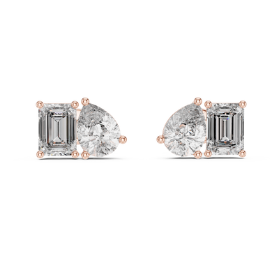Nerissa Pear & Emerald-Cut  Diamond Earrings