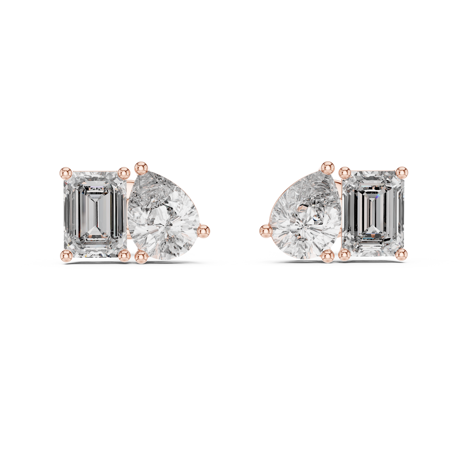 Nerissa Pear & Emerald-Cut  Diamond Earrings