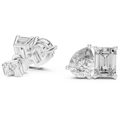 Nerissa Pear & Emerald-Cut  Diamond Earrings