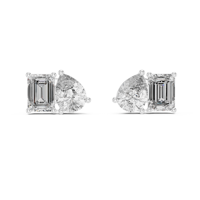 Nerissa Pear & Emerald-Cut  Diamond Earrings