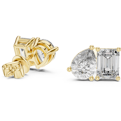 Nerissa Pear & Emerald-Cut  Diamond Earrings