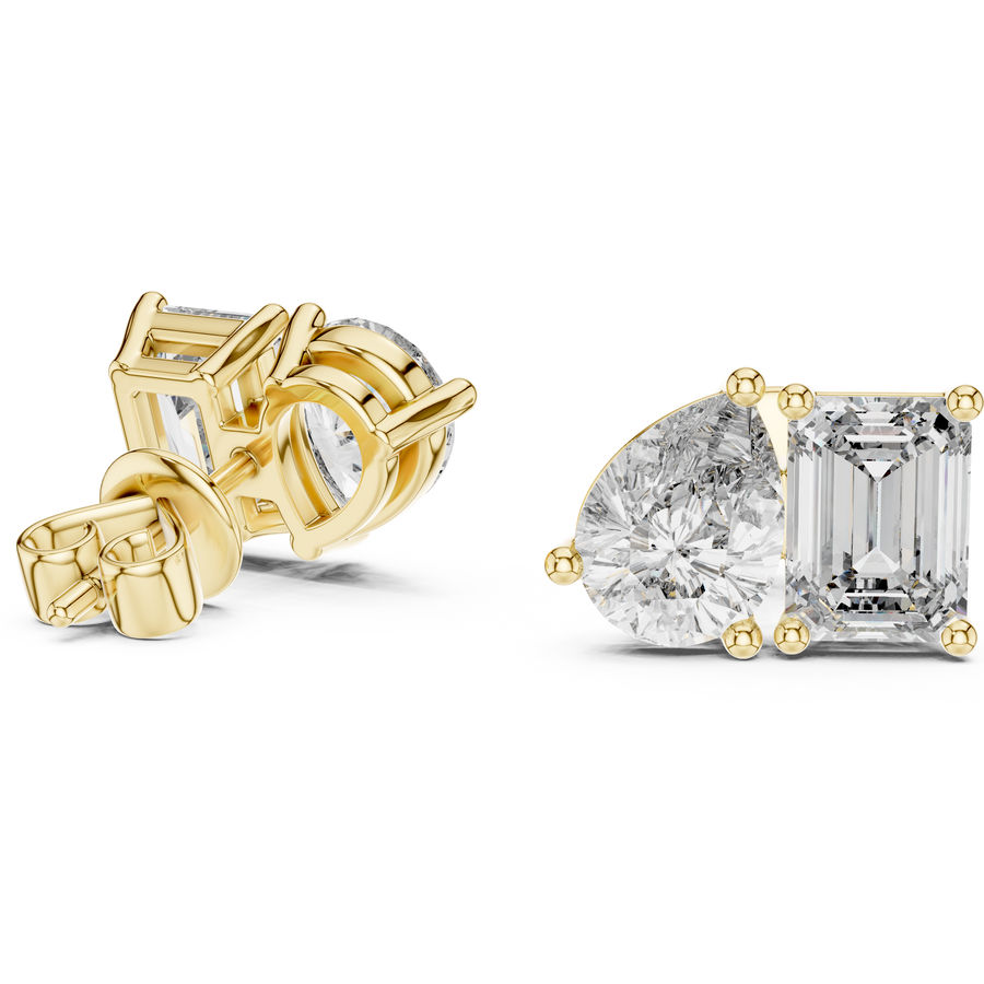 Nerissa Pear & Emerald-Cut  Diamond Earrings