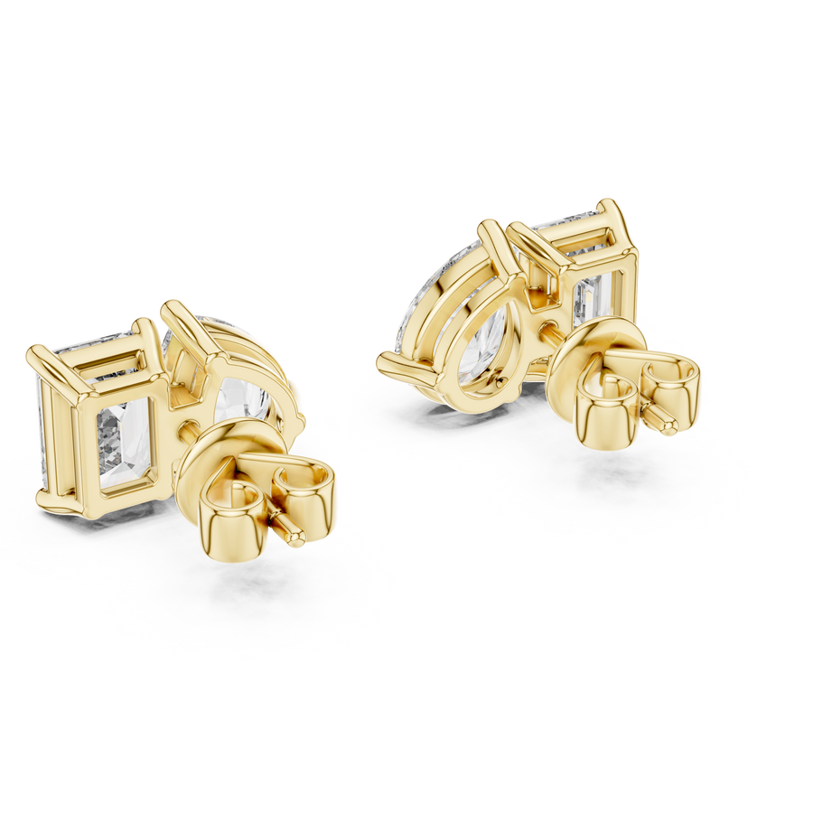 Nerissa Pear & Emerald-Cut  Diamond Earrings