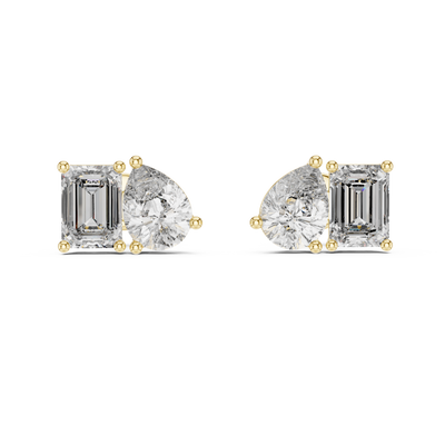 Nerissa Pear & Emerald-Cut  Diamond Earrings