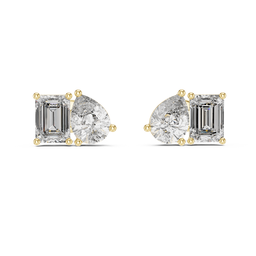 Nerissa Pear & Emerald-Cut  Diamond Earrings