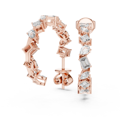 Cavelline 3.00 mm Mixed-Cut Diamond Earrings