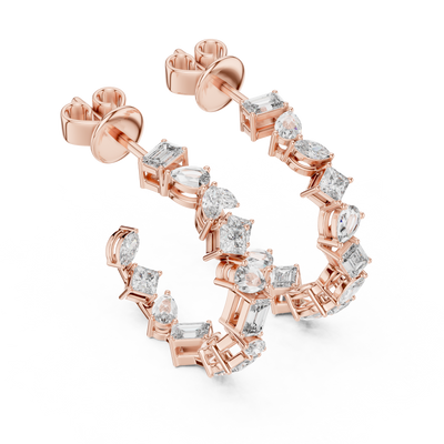Cavelline 3.00 mm Mixed-Cut Diamond Earrings