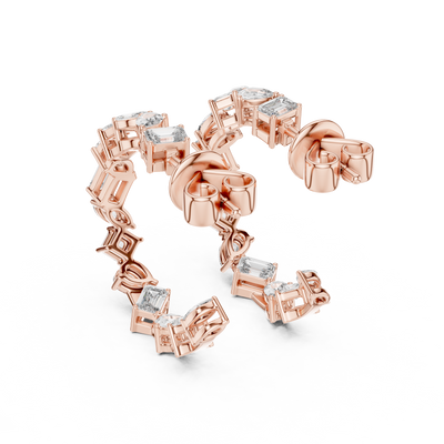 Cavelline 3.00 mm Mixed-Cut Diamond Earrings