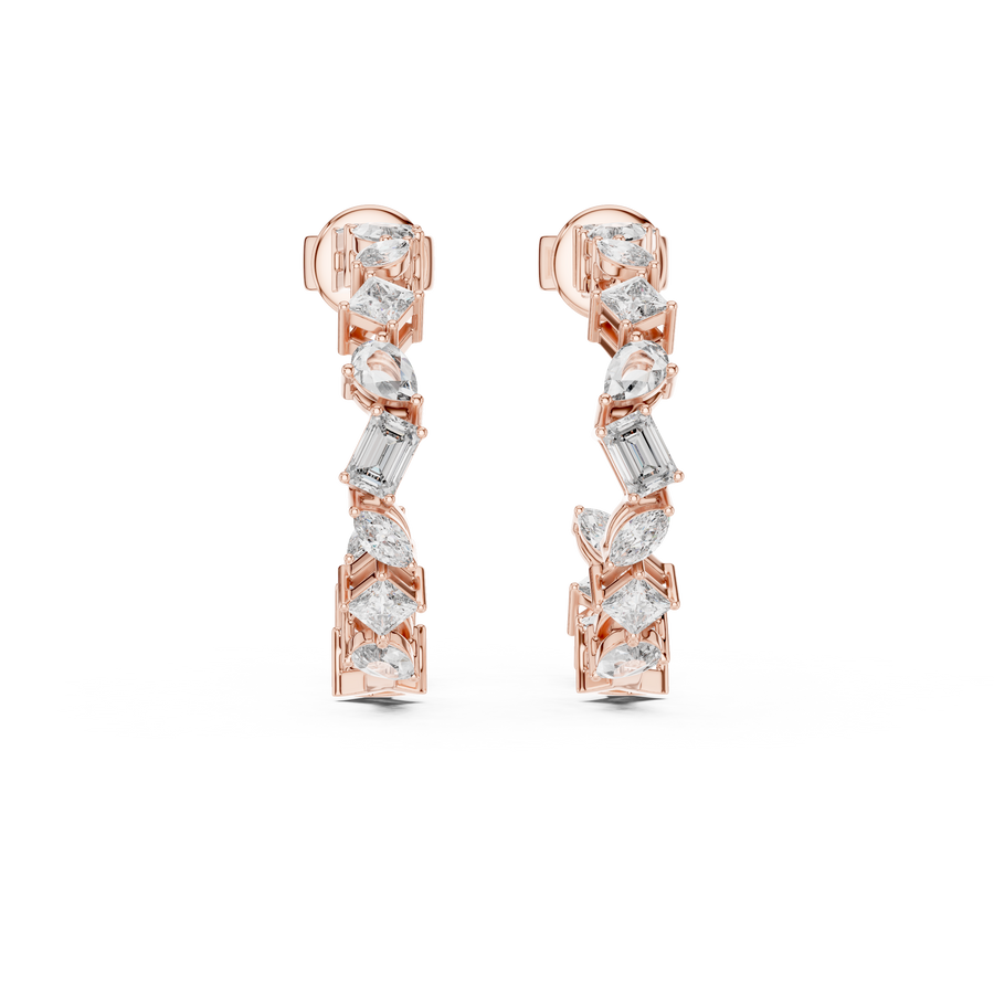 Cavelline 3.00 mm Mixed-Cut Diamond Earrings