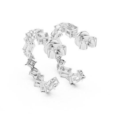 Cavelline 3.00 mm Mixed-Cut Diamond Earrings