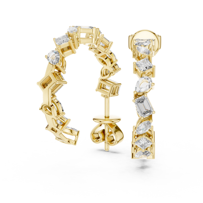 Cavelline 3.00 mm Mixed-Cut Diamond Earrings