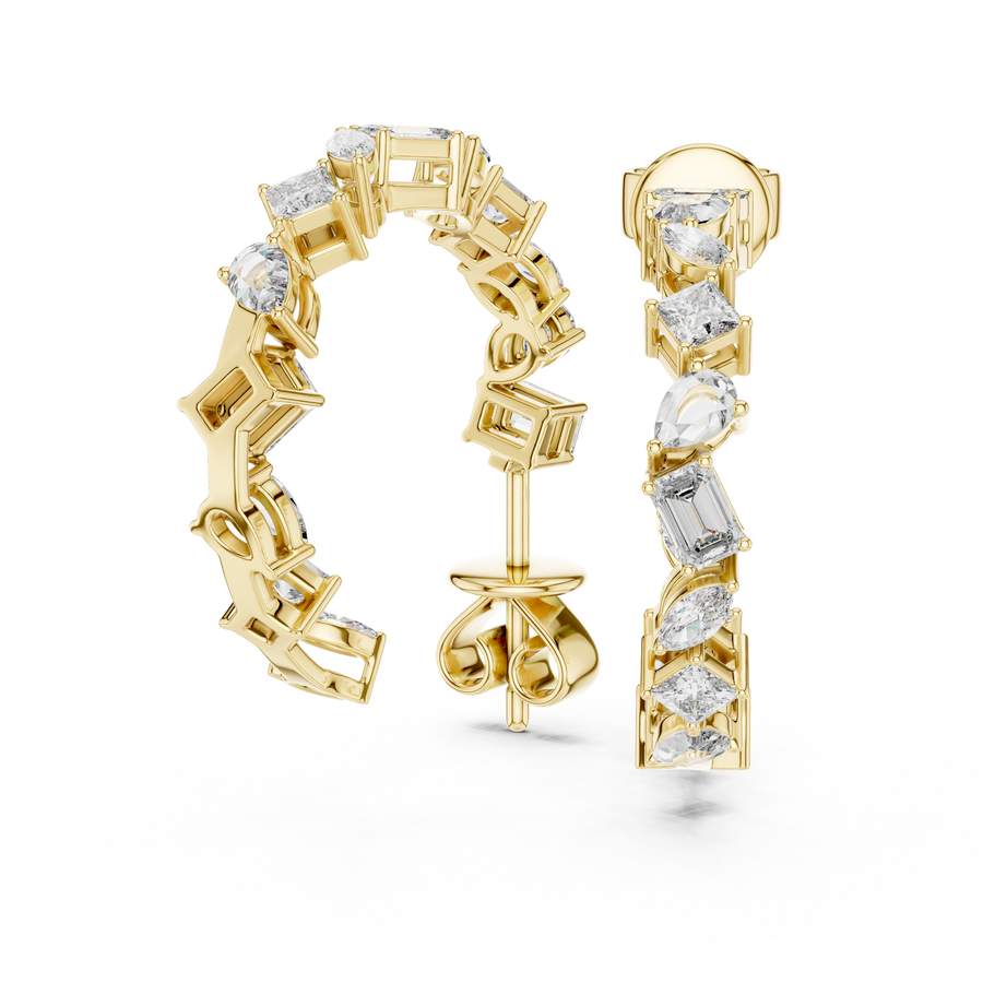 Cavelline 3.00 mm Mixed-Cut Diamond Earrings