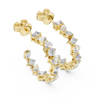 Cavelline 3.00 mm Mixed-Cut Diamond Earrings