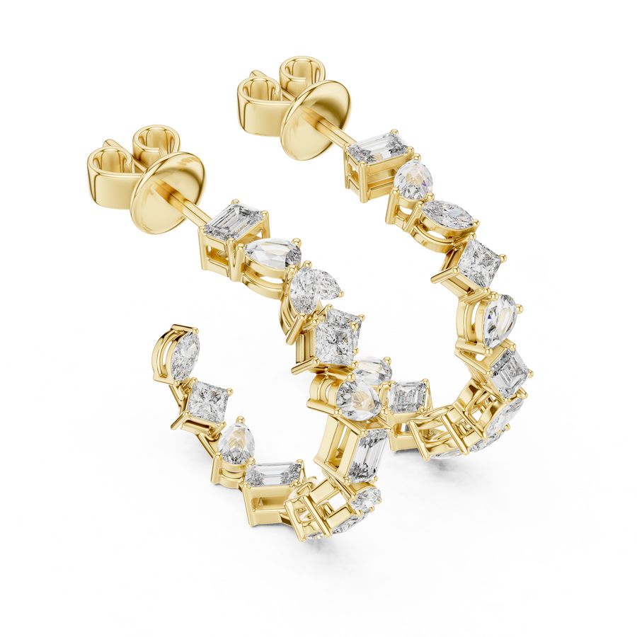 Cavelline 3.00 mm Mixed-Cut Diamond Earrings
