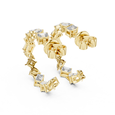 Cavelline 3.00 mm Mixed-Cut Diamond Earrings