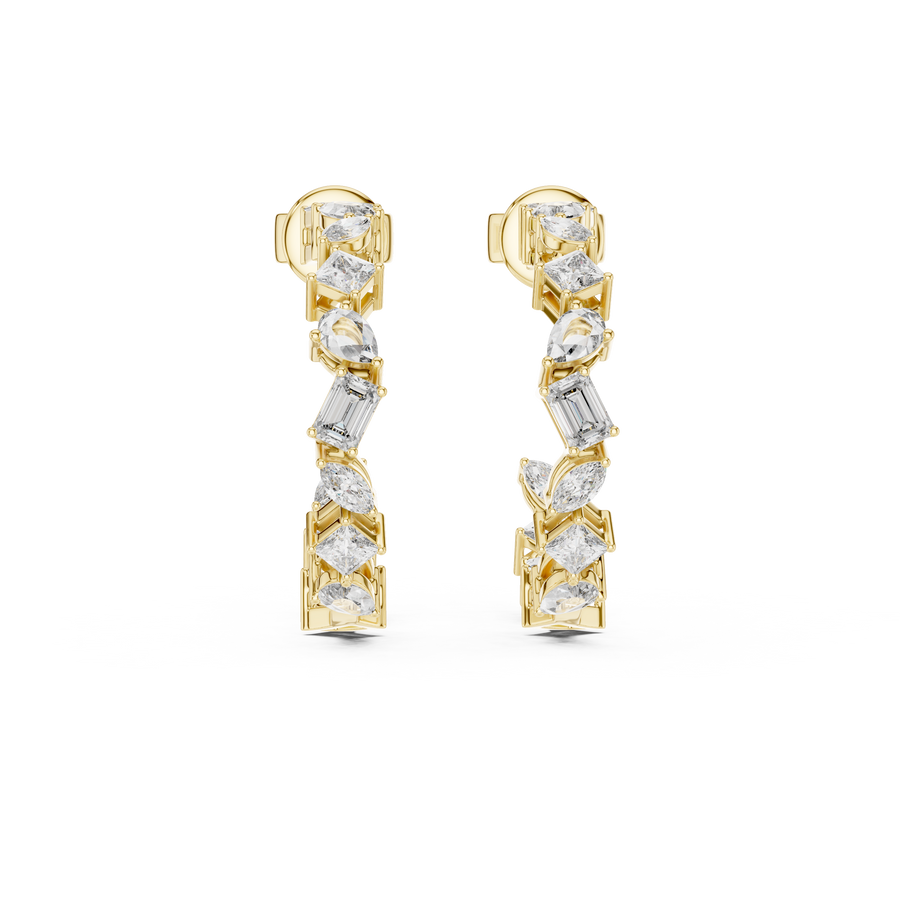 Cavelline 3.00 mm Mixed-Cut Diamond Earrings