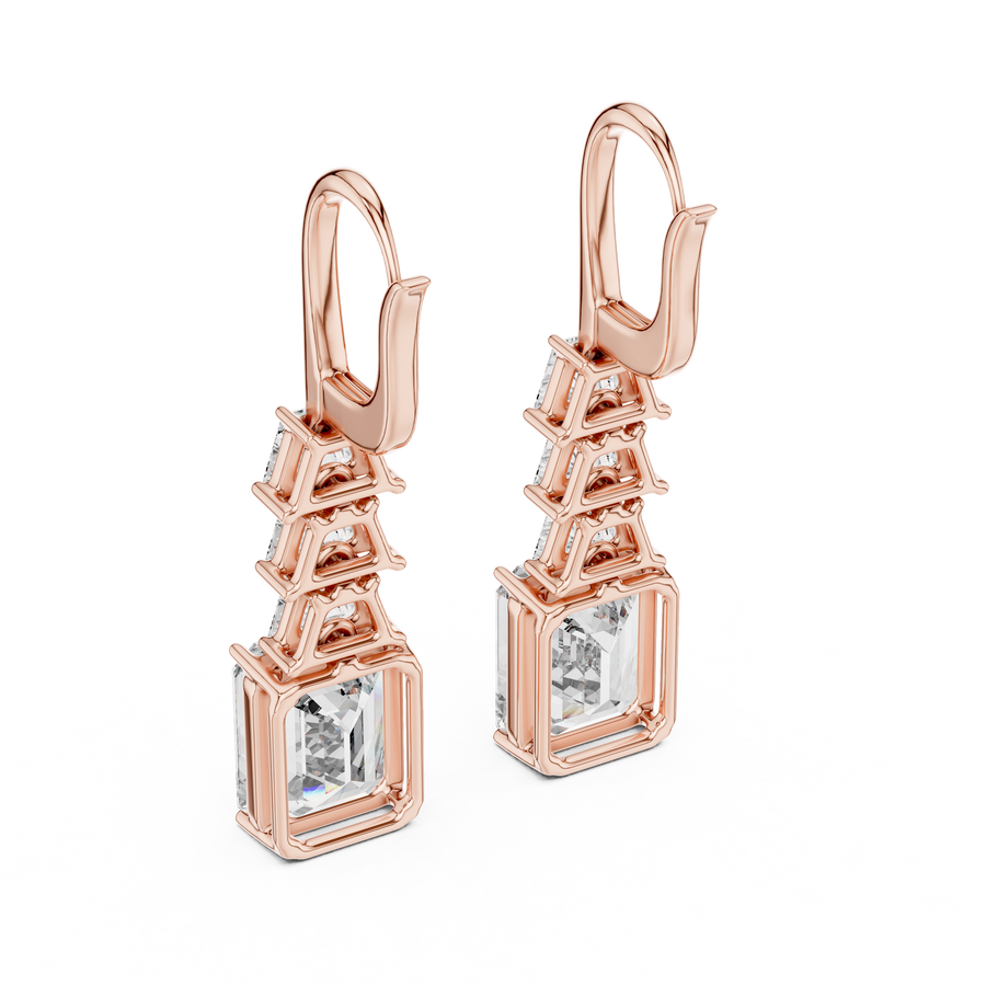 Virelith 10 × 8 mm Emerald-Cut Diamond Earrings