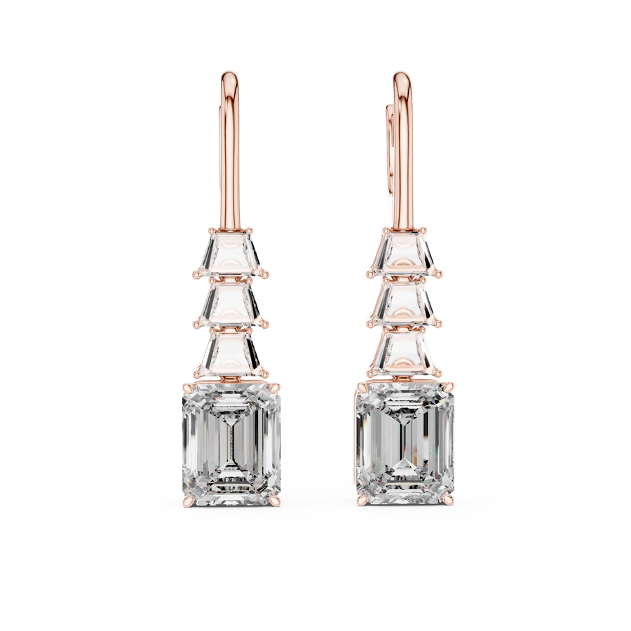 Virelith 10 × 8 mm Emerald-Cut Diamond Earrings