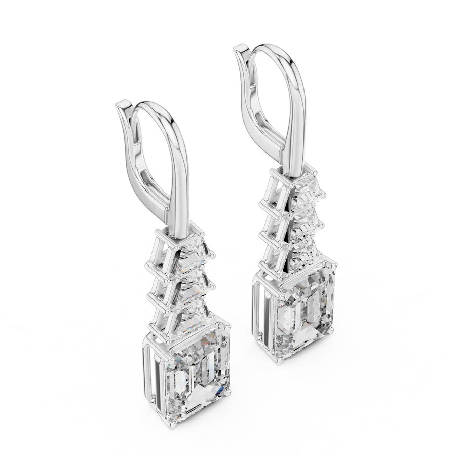 Virelith 10 × 8 mm Emerald-Cut Diamond Earrings