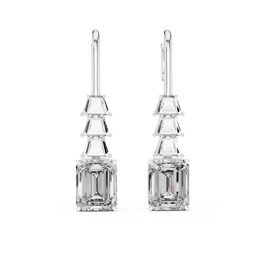 Virelith 10 × 8 mm Emerald-Cut Diamond Earrings