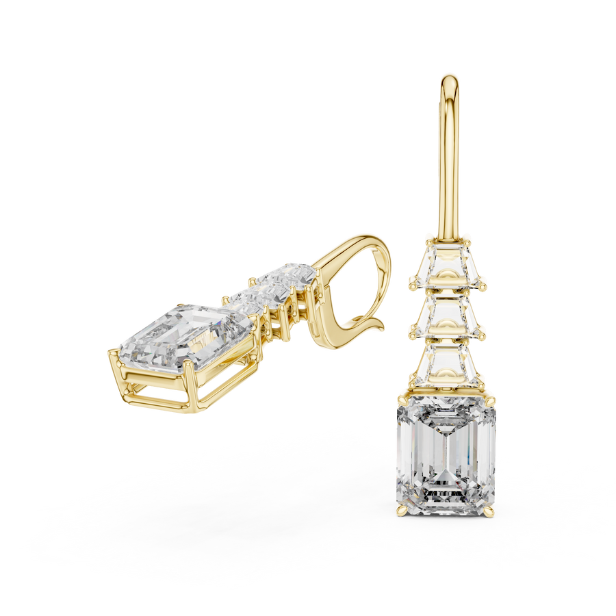 Virelith 10 × 8 mm Emerald-Cut Diamond Earrings