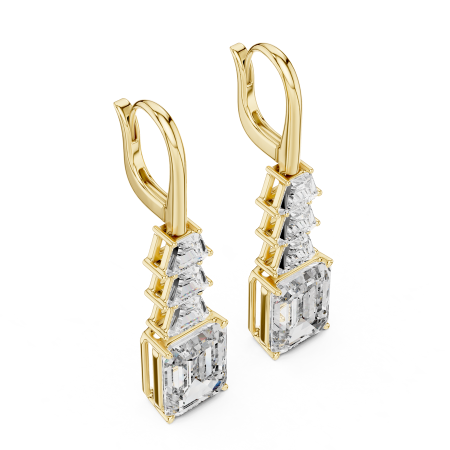 Virelith 10 × 8 mm Emerald-Cut Diamond Earrings