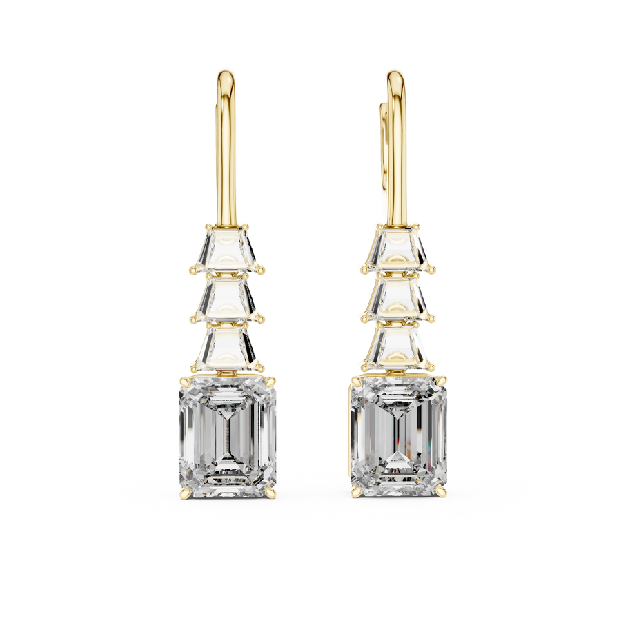 Virelith 10 × 8 mm Emerald-Cut Diamond Earrings