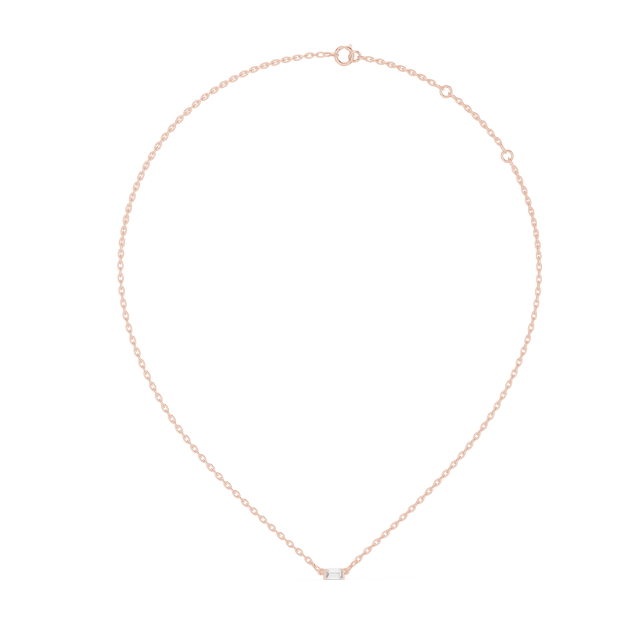 Lunessa 5×3 mm Baguette Diamond Necklace
