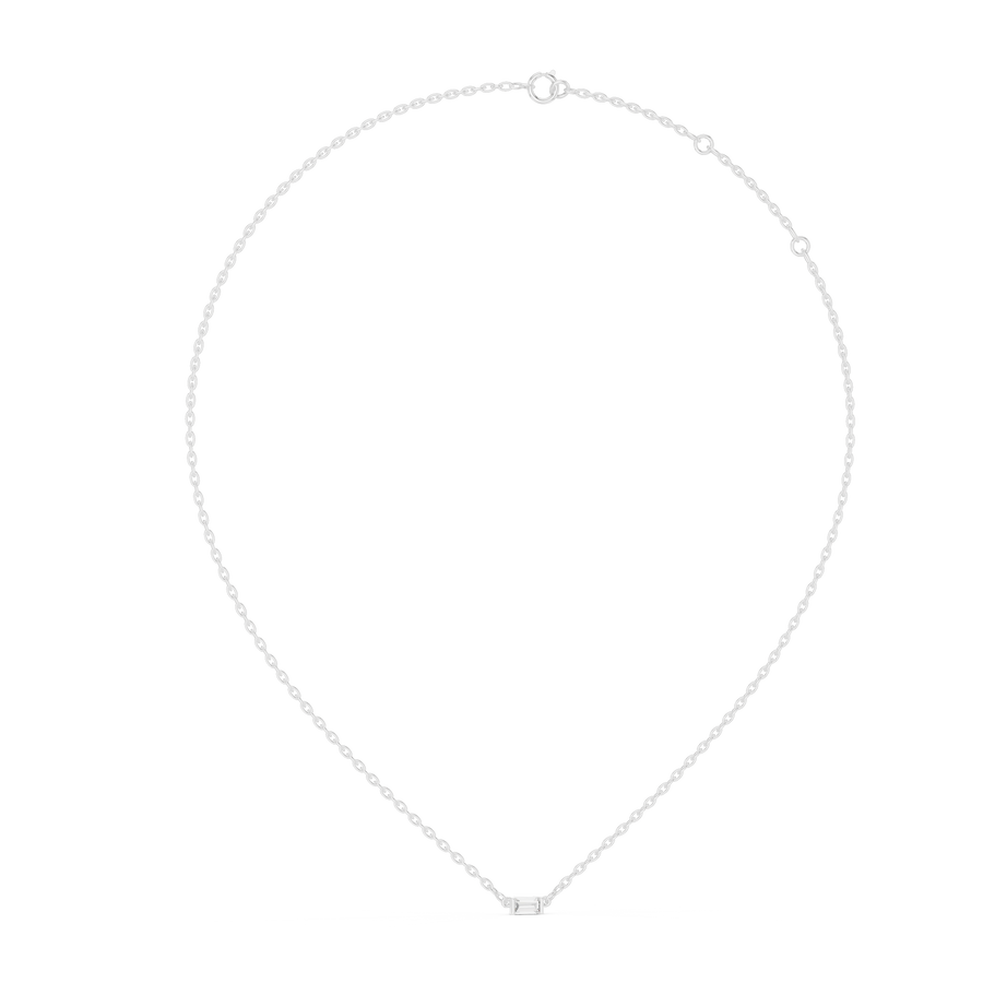 Lunessa 5×3 mm Baguette Diamond Necklace