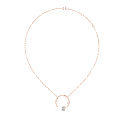 Marielle-  Emerald & Round cut Diamond Necklace