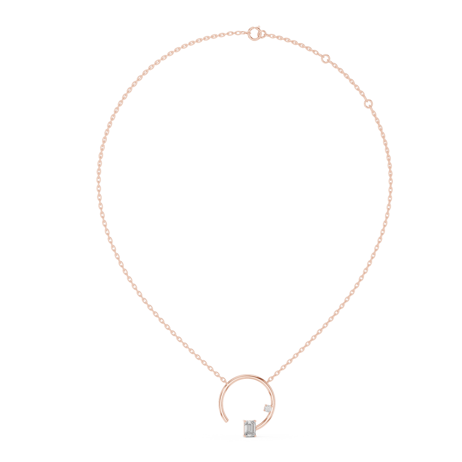 Marielle-  Emerald & Round cut Diamond Necklace