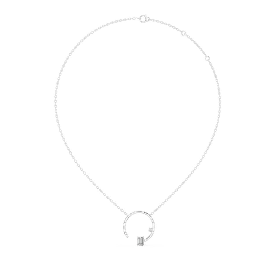 Marielle-  Emerald & Round cut Diamond Necklace