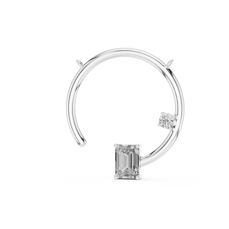 Marielle-  Emerald & Round cut Diamond Necklace