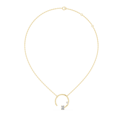Marielle-  Emerald & Round cut Diamond Necklace