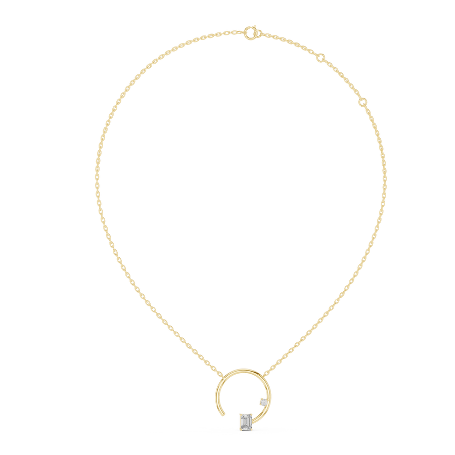 Marielle-  Emerald & Round cut Diamond Necklace